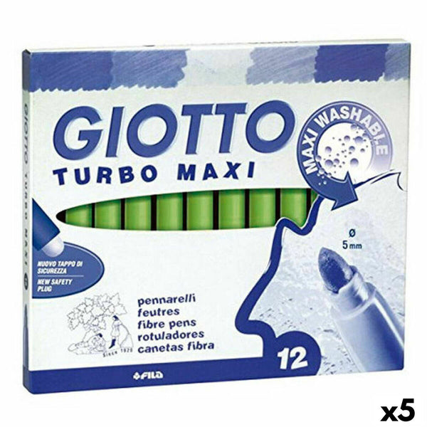 Tuschpennor Giotto Turbo Maxi Ljusgrön (5 antal)-Kontor och Kontorsmaterial, Kulspetspennor, pennor och skrivverktyg-Giotto-peaceofhome.se