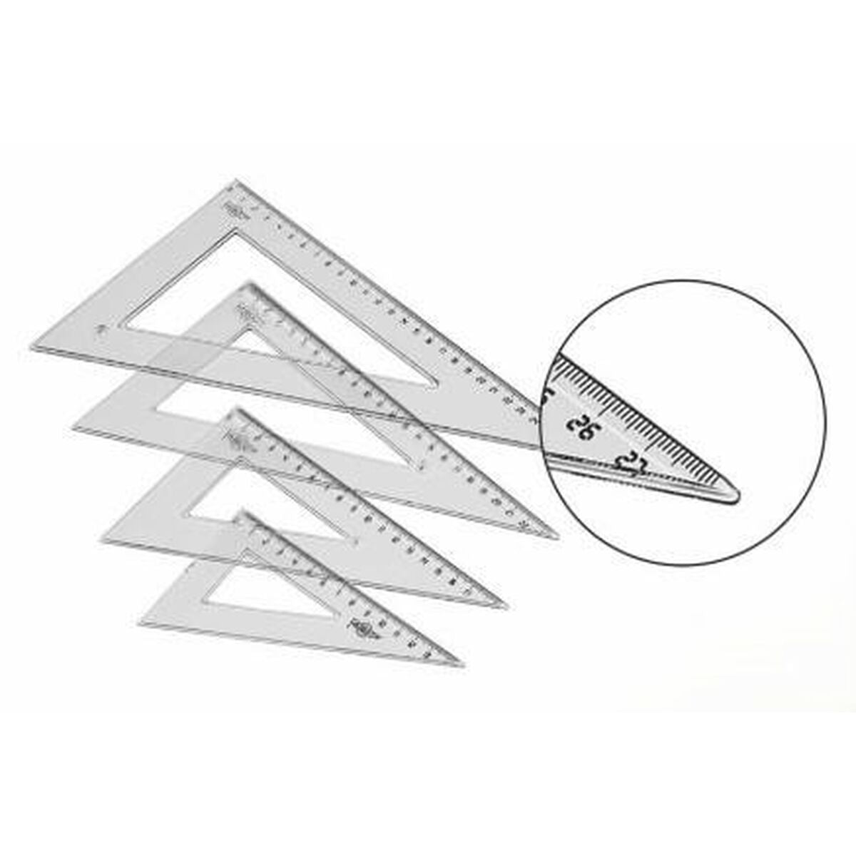 Triangel Faibo Transparent 30 cm (20 antal)-Kontor och Kontorsmaterial, Skol- och utbildningsmaterial-Faibo-peaceofhome.se