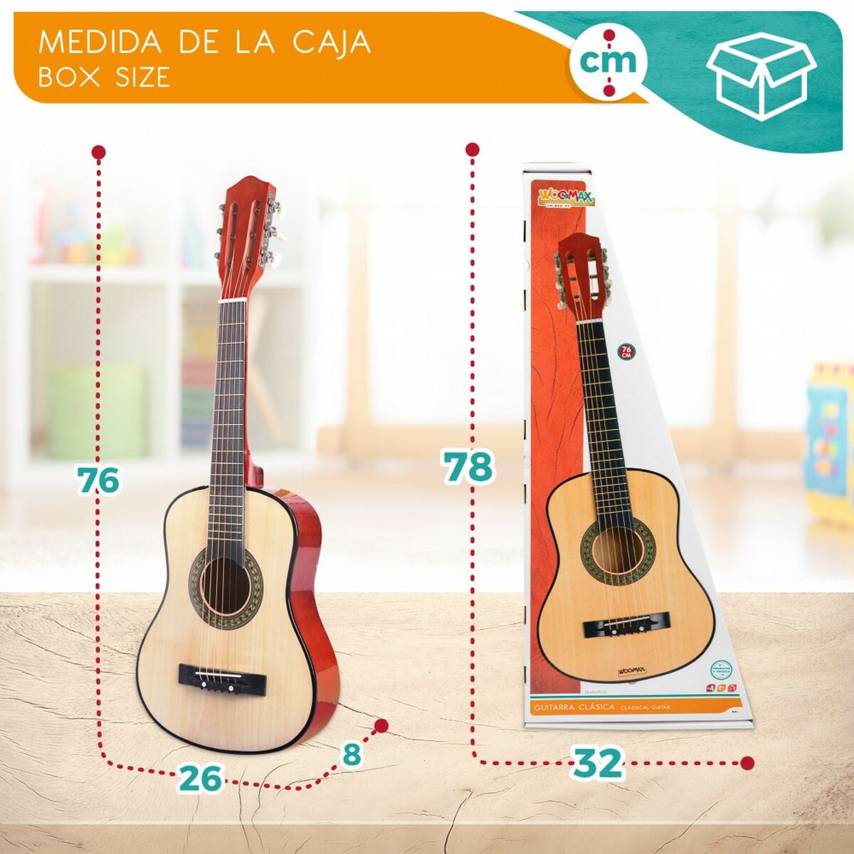 Gitarr för barn Woomax 76 cm-Leksaker och spel, Barns Musikinstrument-Woomax-peaceofhome.se