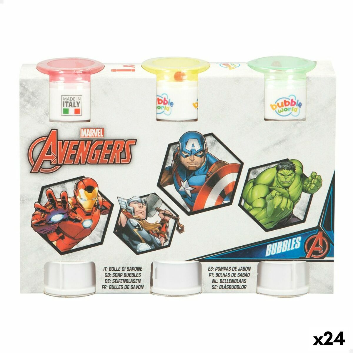 Bubble blower set The Avengers 3 Delar 60 ml (24 antal)