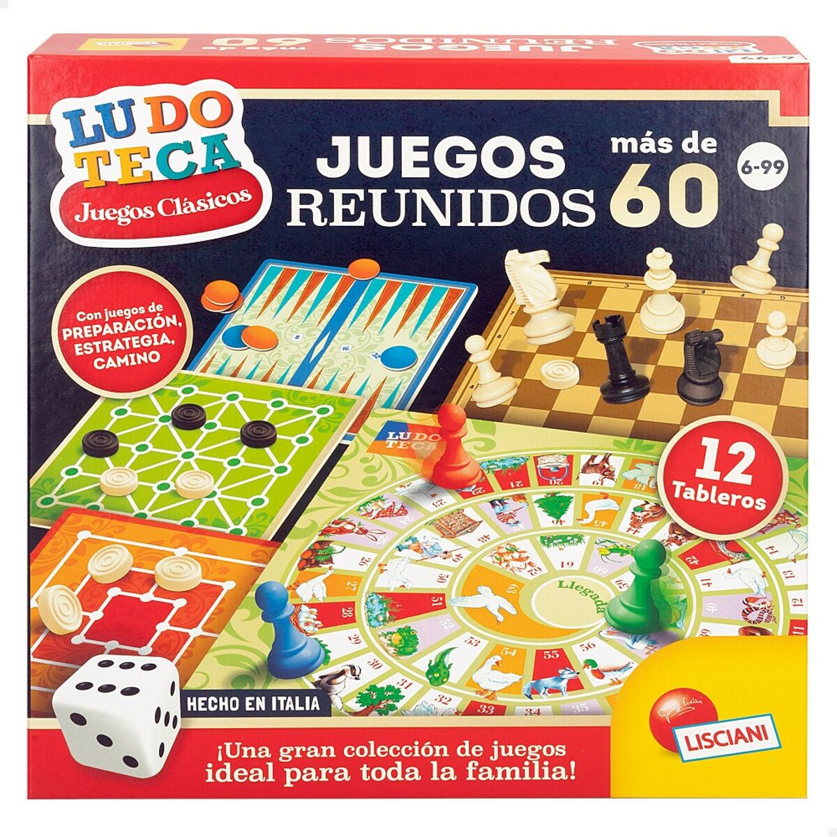 Sällskapsspel Lisciani Juegos reunidos ES 26 x 1 x 26 cm (10 antal)-Leksaker och spel, Spel och tillbehör-Lisciani-peaceofhome.se