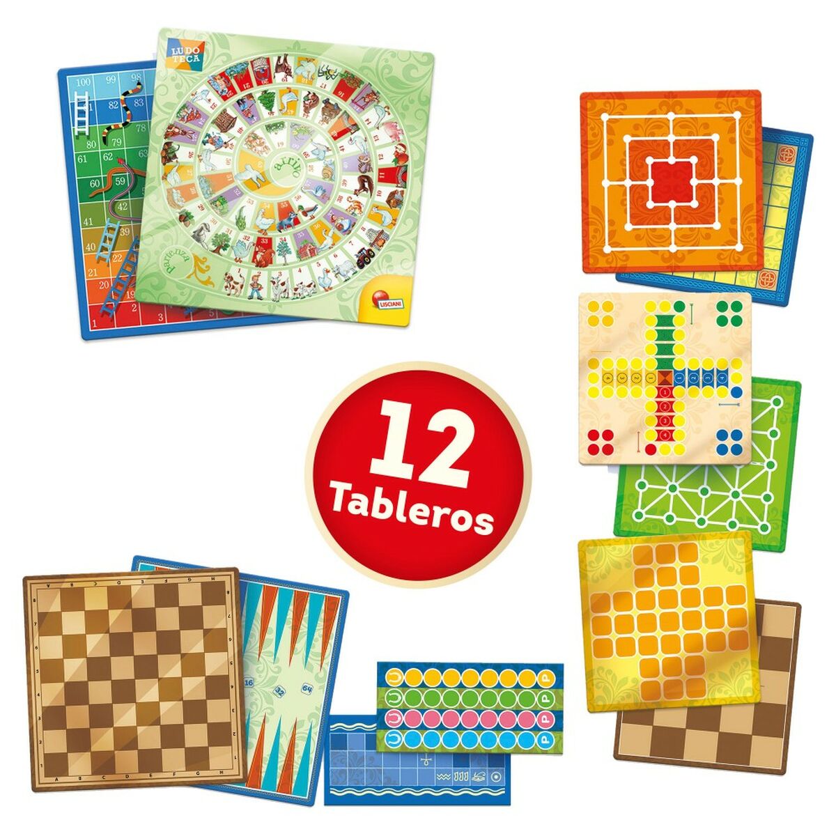 Sällskapsspel Lisciani Juegos reunidos ES 26 x 1 x 26 cm (10 antal)-Leksaker och spel, Spel och tillbehör-Lisciani-peaceofhome.se