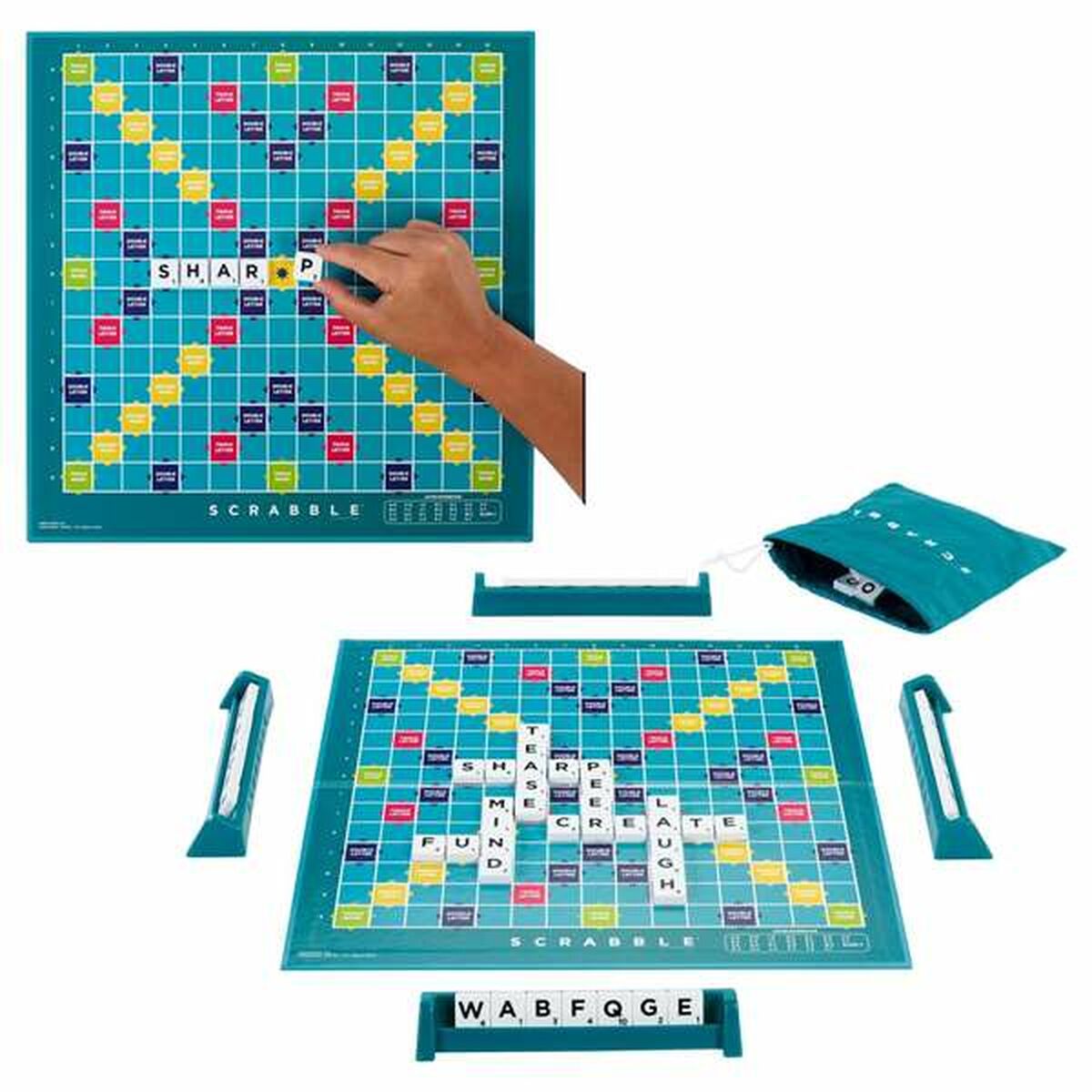 Sällskapsspel Mattel Scrabble ES-Leksaker och spel, Spel och tillbehör-Mattel-peaceofhome.se