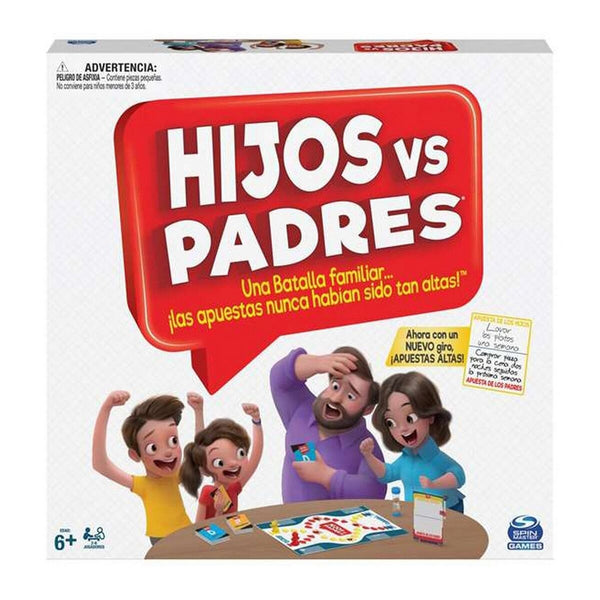 Sällskapsspel Spin Master Hijos vs Padres 206 Delar 26,99 x 26,99 x 5,4 cm-Leksaker och spel, Spel och tillbehör-Spin Master-peaceofhome.se