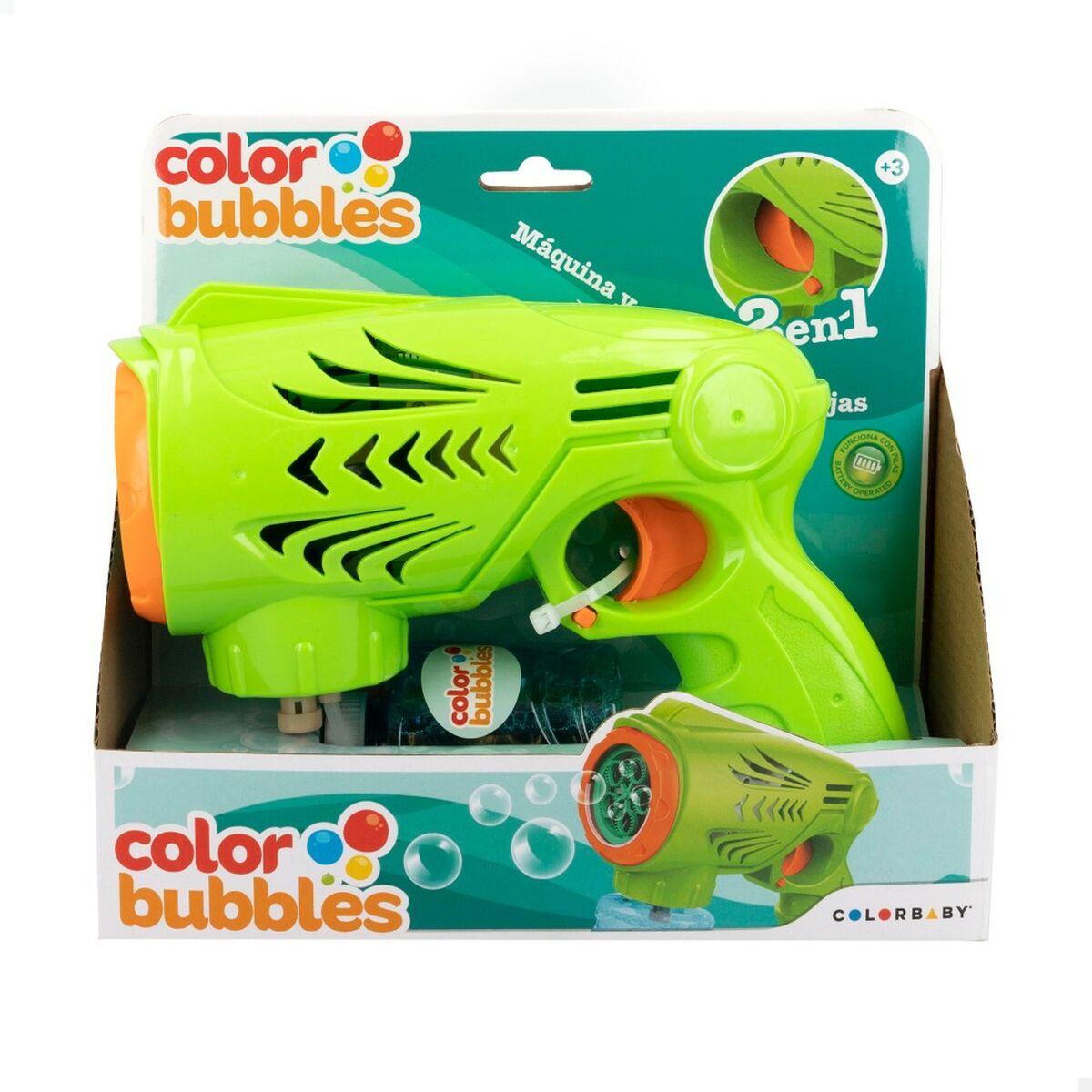 Såpbubbelspel Colorbaby Color Bubbles 150 ml Grön 20 x 16,5 x 8 cm (6 antal)-Leksaker och spel, Sport och utomhus-Colorbaby-peaceofhome.se