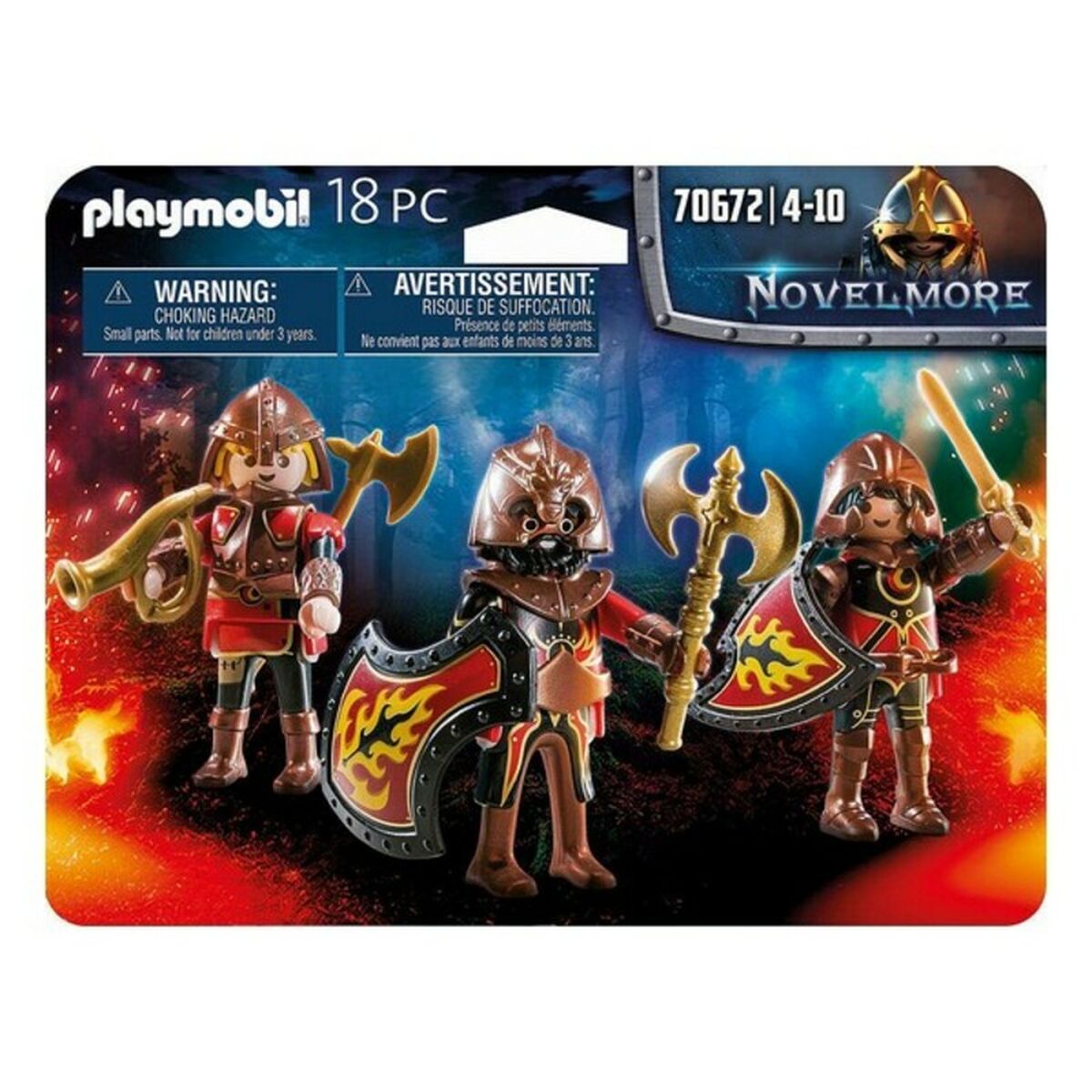 Sats med figurer Novelmore Fire Knigths Playmobil 70672 (18 pcs)-Leksaker och spel, Dockor och actionfigurer-Playmobil-peaceofhome.se