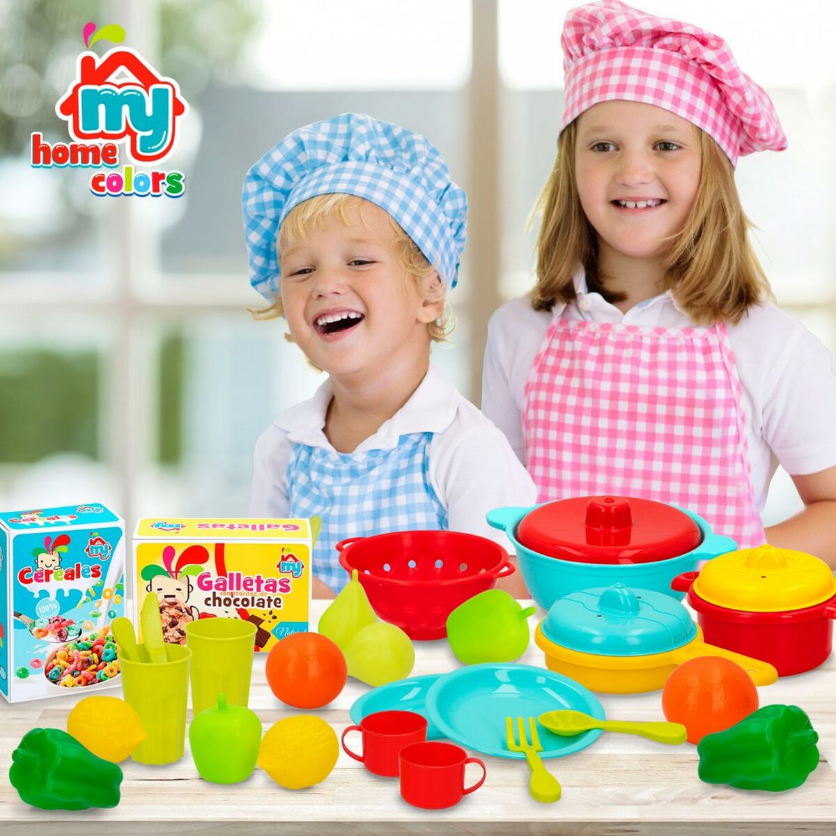 Sats med matleksaker Colorbaby Köksredskap och tillbehör 31 Delar (6 antal)-Leksaker och spel, Imitera spel-Colorbaby-peaceofhome.se