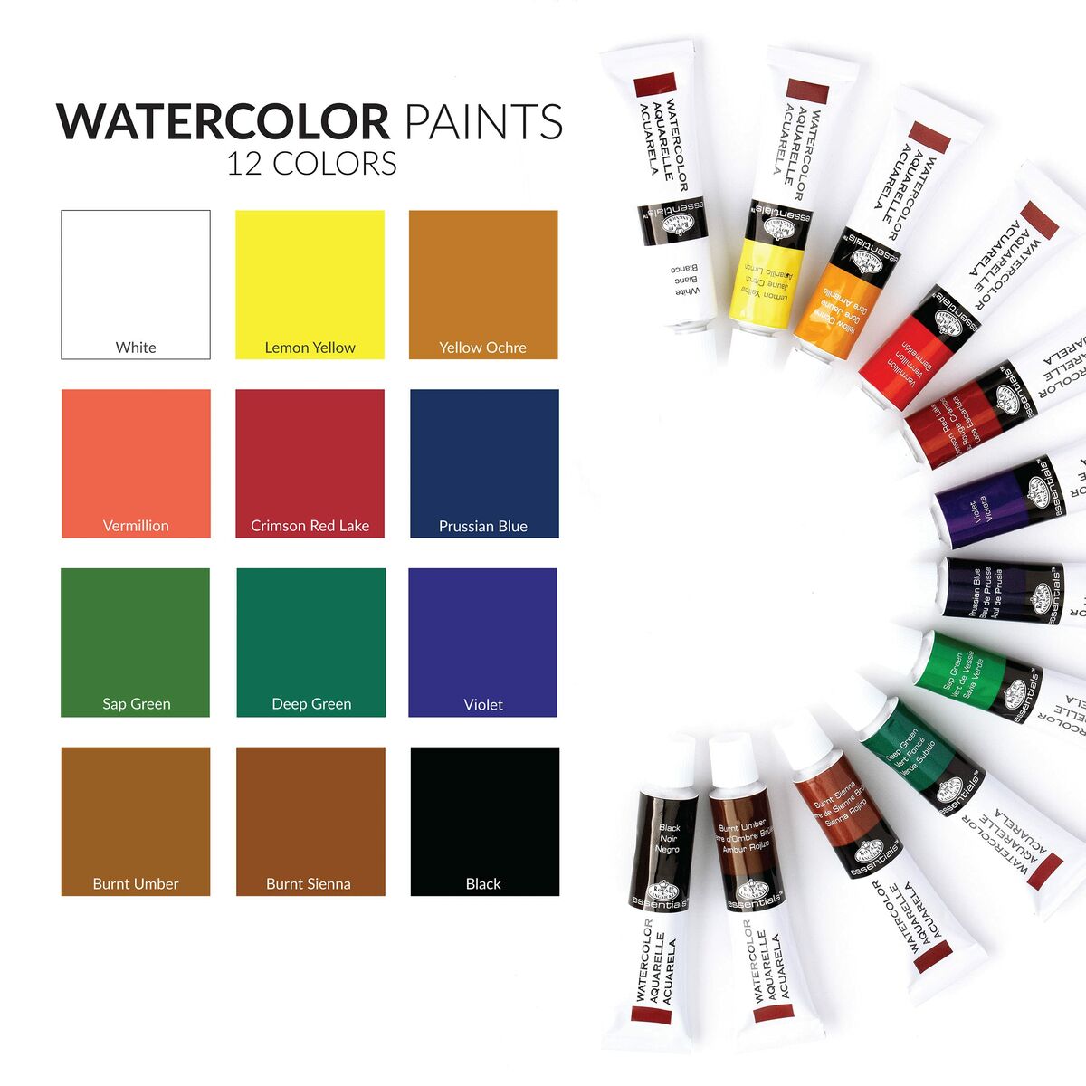 Sats med vattenfärger Royal & Langnickel 14 Delar Multicolour-Kontor och Kontorsmaterial, konst och hantverk-Royal & Langnickel-peaceofhome.se