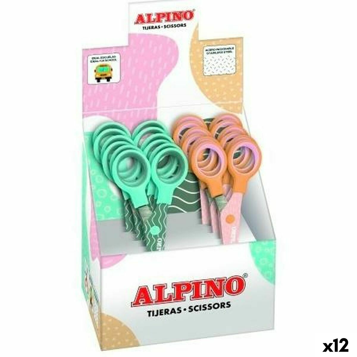 Sax Alpino Multicolour Vit/Orange Rostfritt stål 130 mm-Kontor och Kontorsmaterial, Kontorsmaterial-Alpino-peaceofhome.se