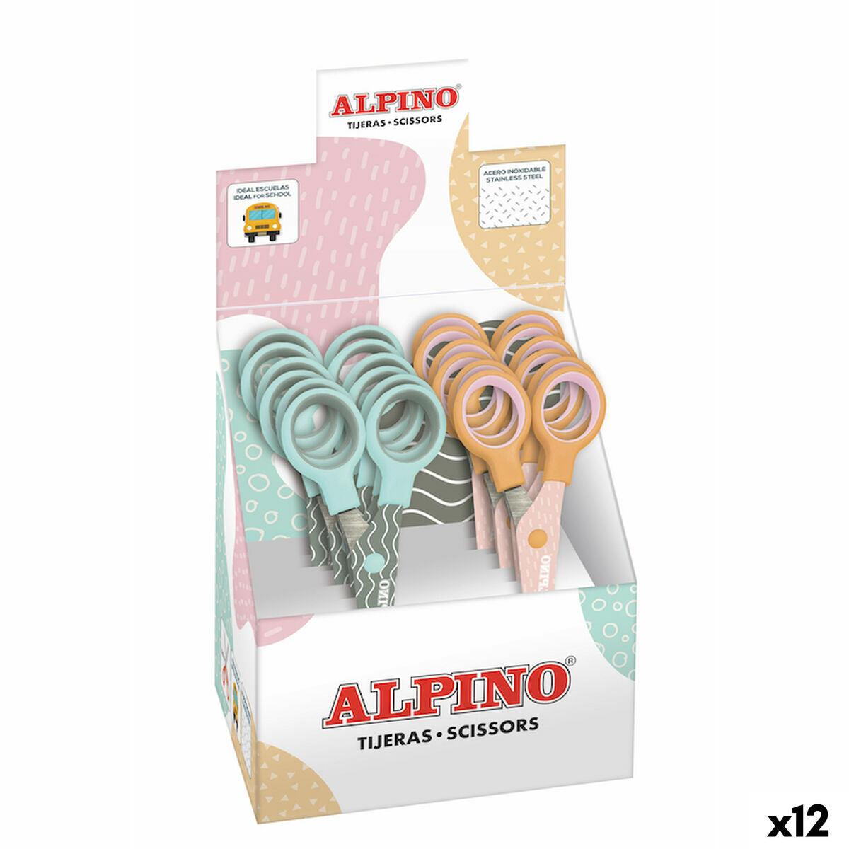 Sax Alpino Multicolour Vit/Orange Rostfritt stål 130 mm-Kontor och Kontorsmaterial, Kontorsmaterial-Alpino-peaceofhome.se