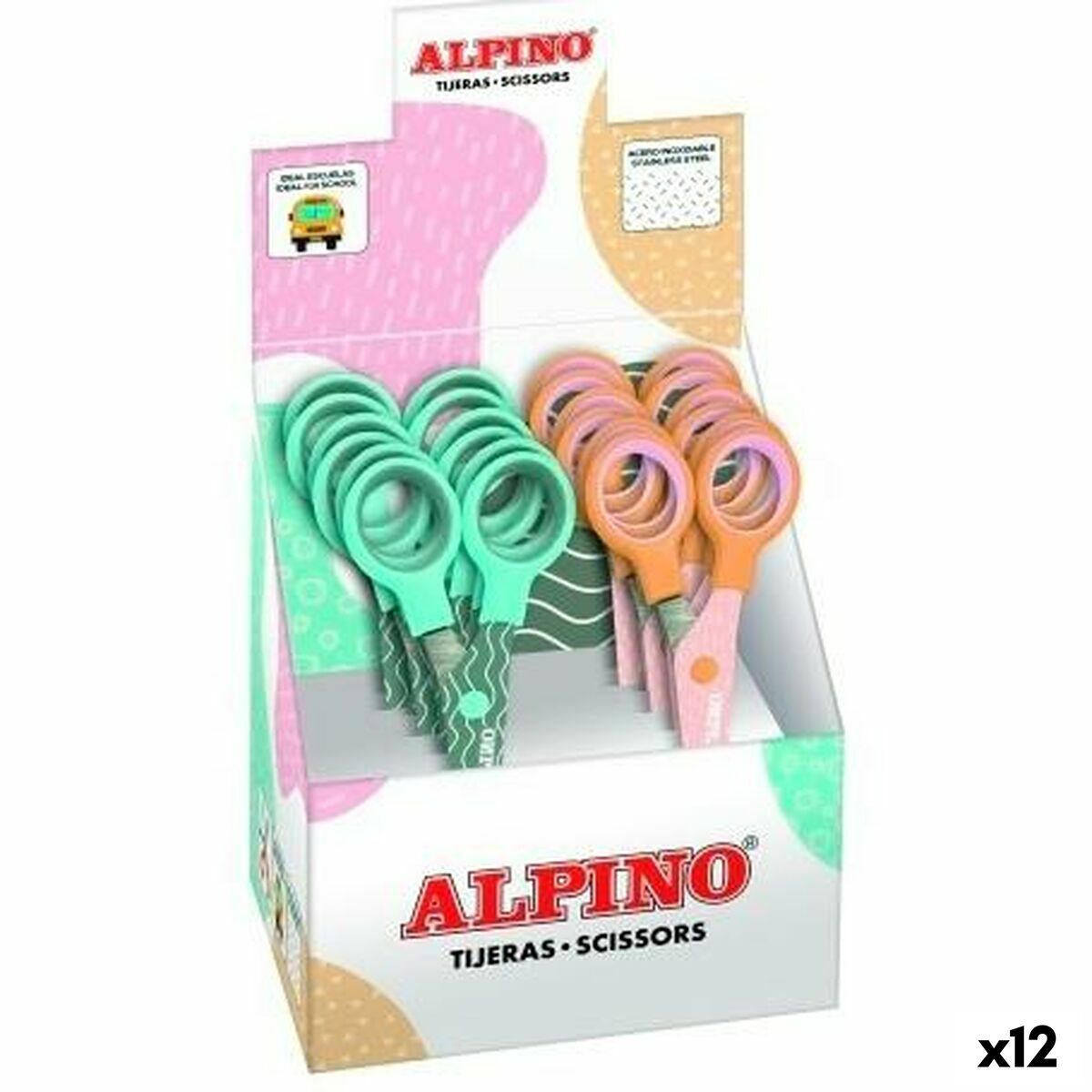 Sax Alpino Multicolour Vit/Orange Rostfritt stål 130 mm-Kontor och Kontorsmaterial, Kontorsmaterial-Alpino-peaceofhome.se