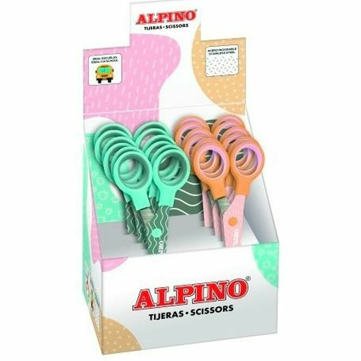 Sax Alpino Multicolour Vit/Orange Rostfritt stål 130 mm-Kontor och Kontorsmaterial, Kontorsmaterial-Alpino-peaceofhome.se