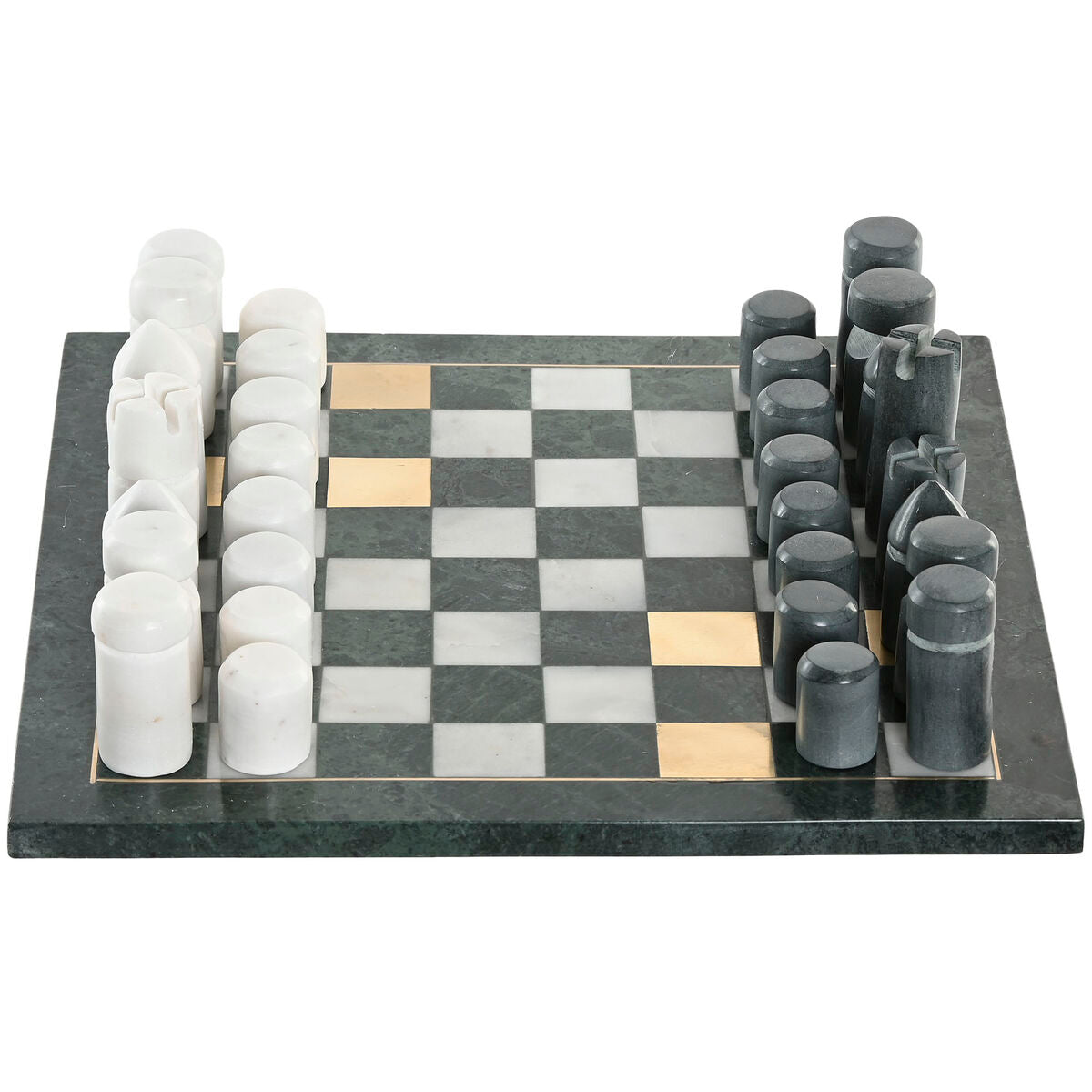 Schack Home ESPRIT Mässing Marmor-Leksaker och spel, Spel och tillbehör-Home ESPRIT-peaceofhome.se