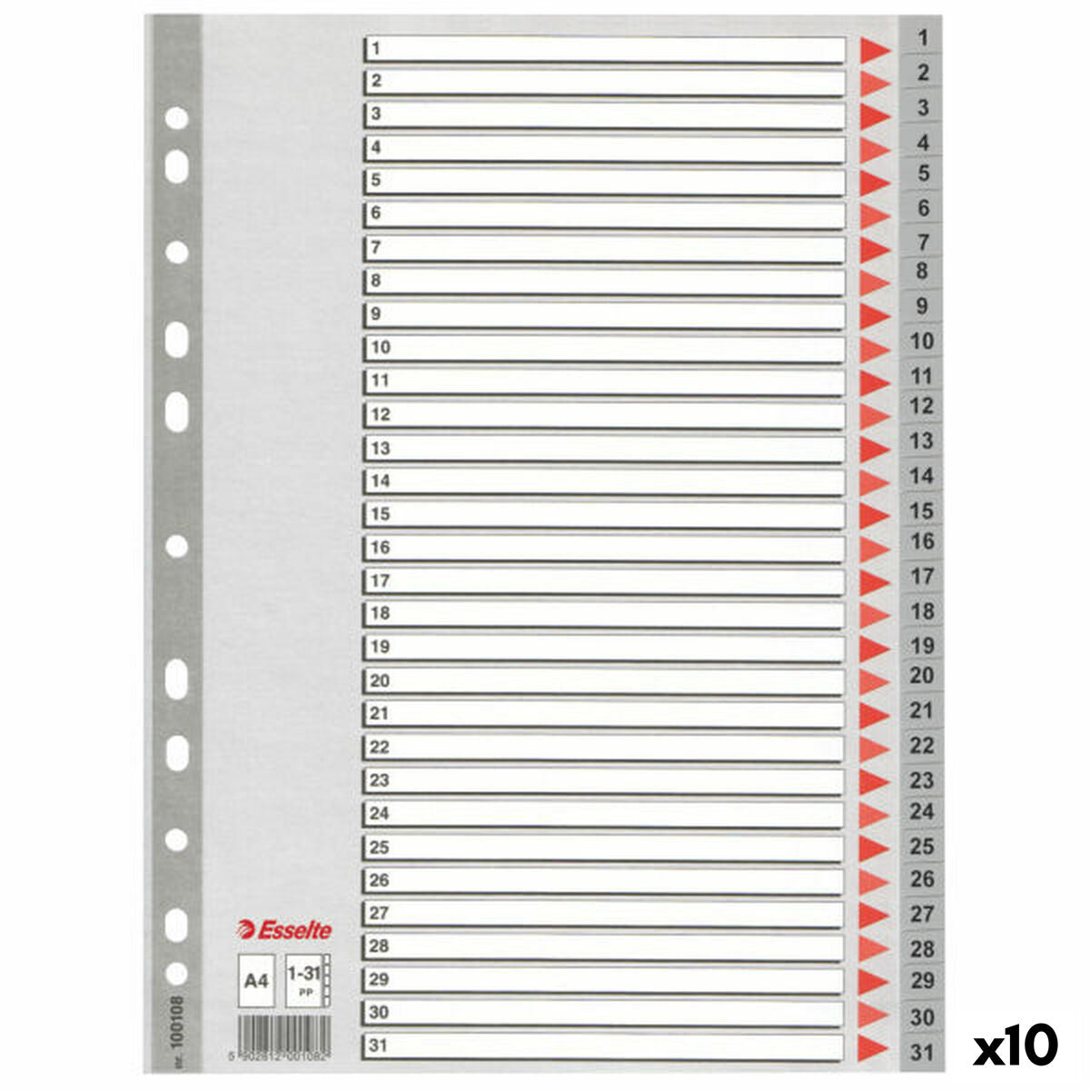 Separatorer Esselte 1-31 Numrerad Grå A4 31 Blad (10 antal)-Kontor och Kontorsmaterial, Kontorsmaterial-Esselte-peaceofhome.se