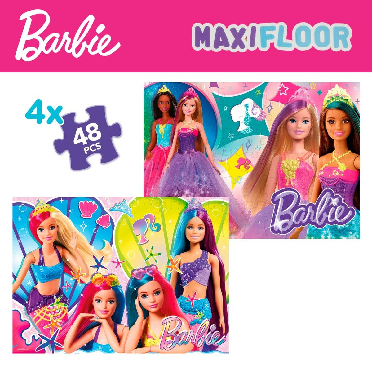 Set 4 pussel Barbie MaxiFloor 192 Delar 35 x 1,5 x 25 cm-Leksaker och spel, Pussel och hjärngrupper-Barbie-peaceofhome.se