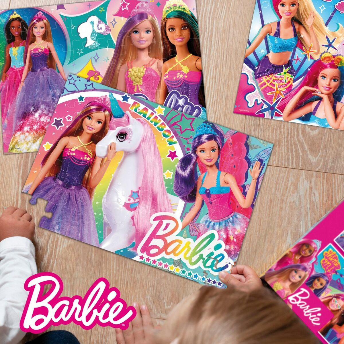 Set 4 pussel Barbie MaxiFloor 192 Delar 35 x 1,5 x 25 cm-Leksaker och spel, Pussel och hjärngrupper-Barbie-peaceofhome.se