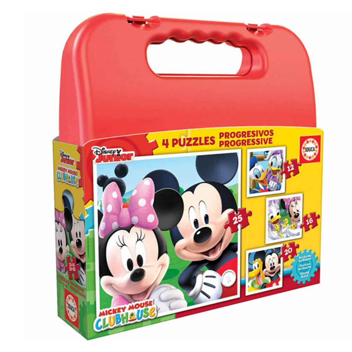 Set 4 pussel Disney Mickey Mouse Progressive Educa 16505 (12-16-20-25 pcs)-Leksaker och spel, Pussel och hjärngrupper-Educa-peaceofhome.se