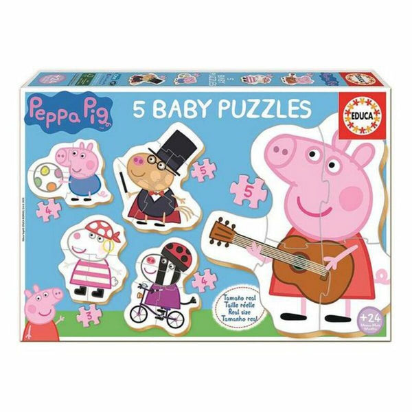 Set 5 pussel Peppa Pig Educa-Leksaker och spel, Pussel och hjärngrupper-Educa-peaceofhome.se