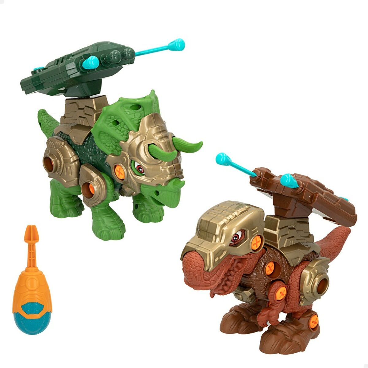 Set med 2 dinosaurier Colorbaby 21 x 14 x 9,5 cm ledad Projektilutskjutare 4 antal Dinosaurie-Leksaker och spel, Dockor och actionfigurer-Colorbaby-peaceofhome.se