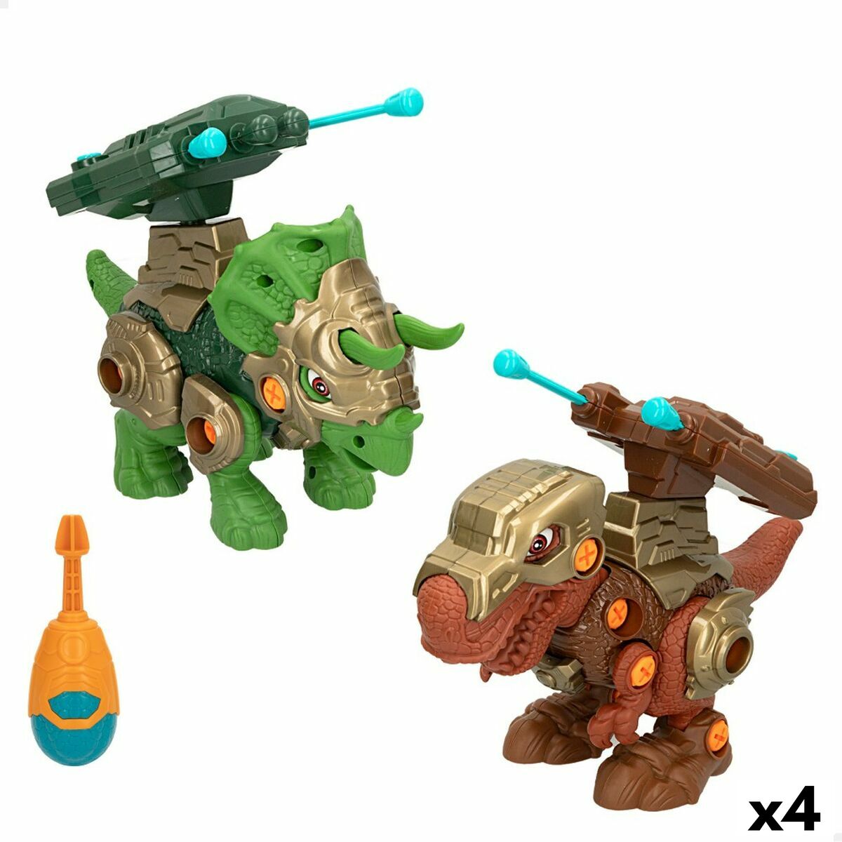 Set med 2 dinosaurier Colorbaby 21 x 14 x 9,5 cm ledad Projektilutskjutare 4 antal Dinosaurie-Leksaker och spel, Dockor och actionfigurer-Colorbaby-peaceofhome.se