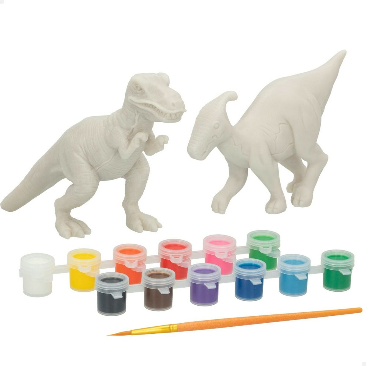 Set med 2 dinosaurier PlayGo 15 Delar 6 antal 14,5 x 9,5 x 5 cm Dinosaurier För målning-Leksaker och spel, Dockor och actionfigurer-PlayGo-peaceofhome.se