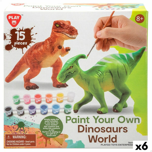 Set med 2 dinosaurier PlayGo 15 Delar 6 antal 14,5 x 9,5 x 5 cm Dinosaurier För målning-Leksaker och spel, Dockor och actionfigurer-PlayGo-peaceofhome.se