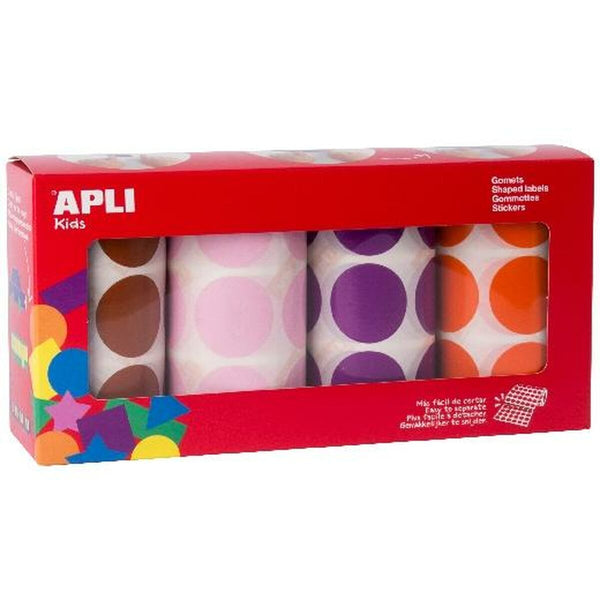 Set med klistermärken Apli Gomets 4 Delar Multicolour Rund-Leksaker och spel, Kreativa aktiviteter-Apli-peaceofhome.se