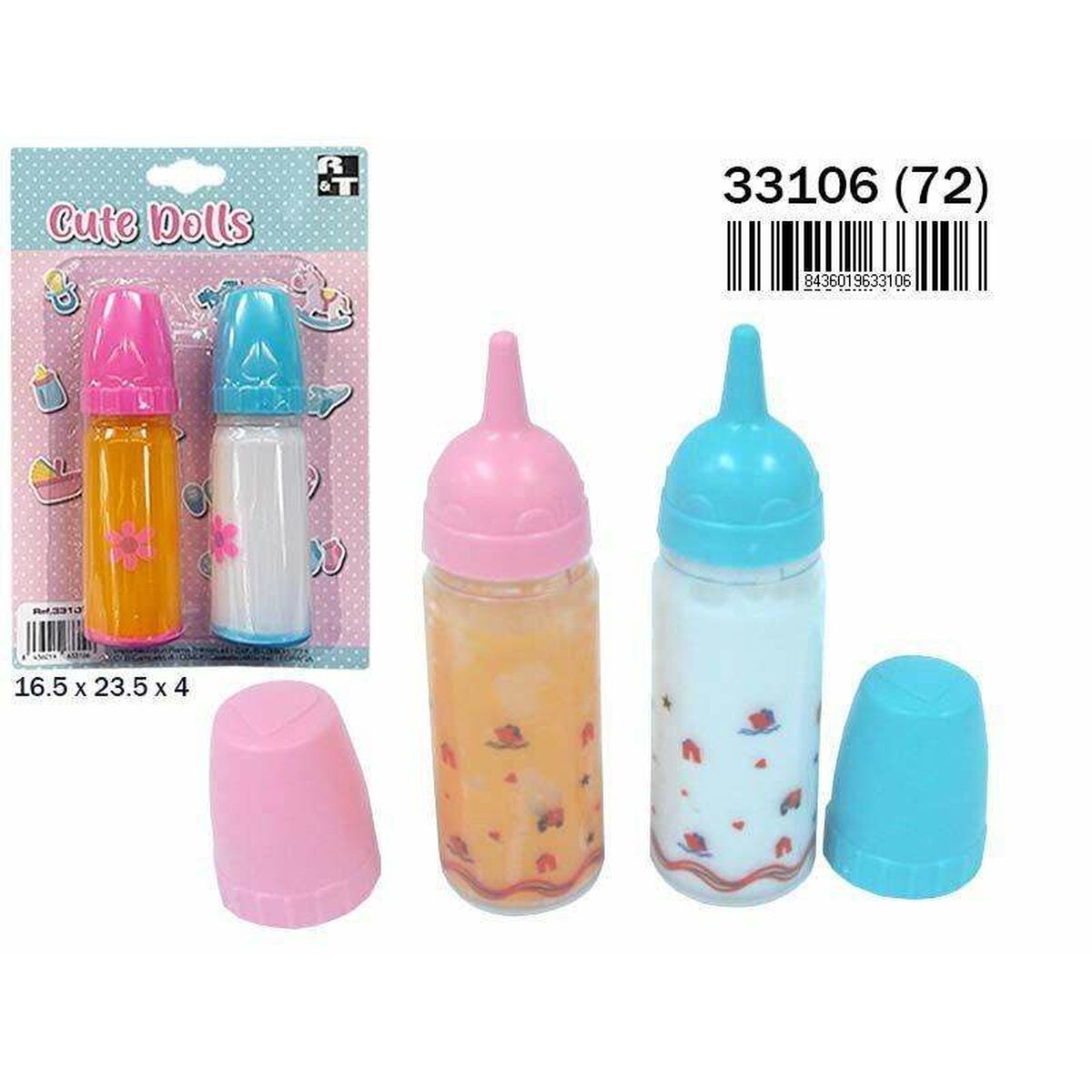 Set med nappflaskor Cute Dolls 16,5 x 23,5 x 4 cm 2 Delar-Leksaker och spel, Dockor och tillbehör-BigBuy Fun-peaceofhome.se