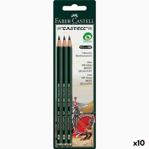 Set med pennor Faber-Castell Sexkantig HB (10 antal)-Kontor och Kontorsmaterial, konst och hantverk-Faber-Castell-peaceofhome.se