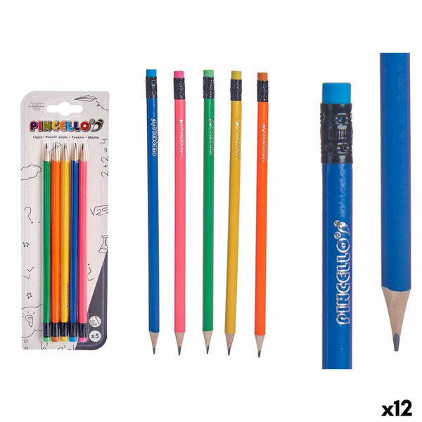 Set med pennor Pincello 474 474 Gul Blå Röd Grön Orange (12 antal)-Kontor och Kontorsmaterial, konst och hantverk-Pincello-peaceofhome.se