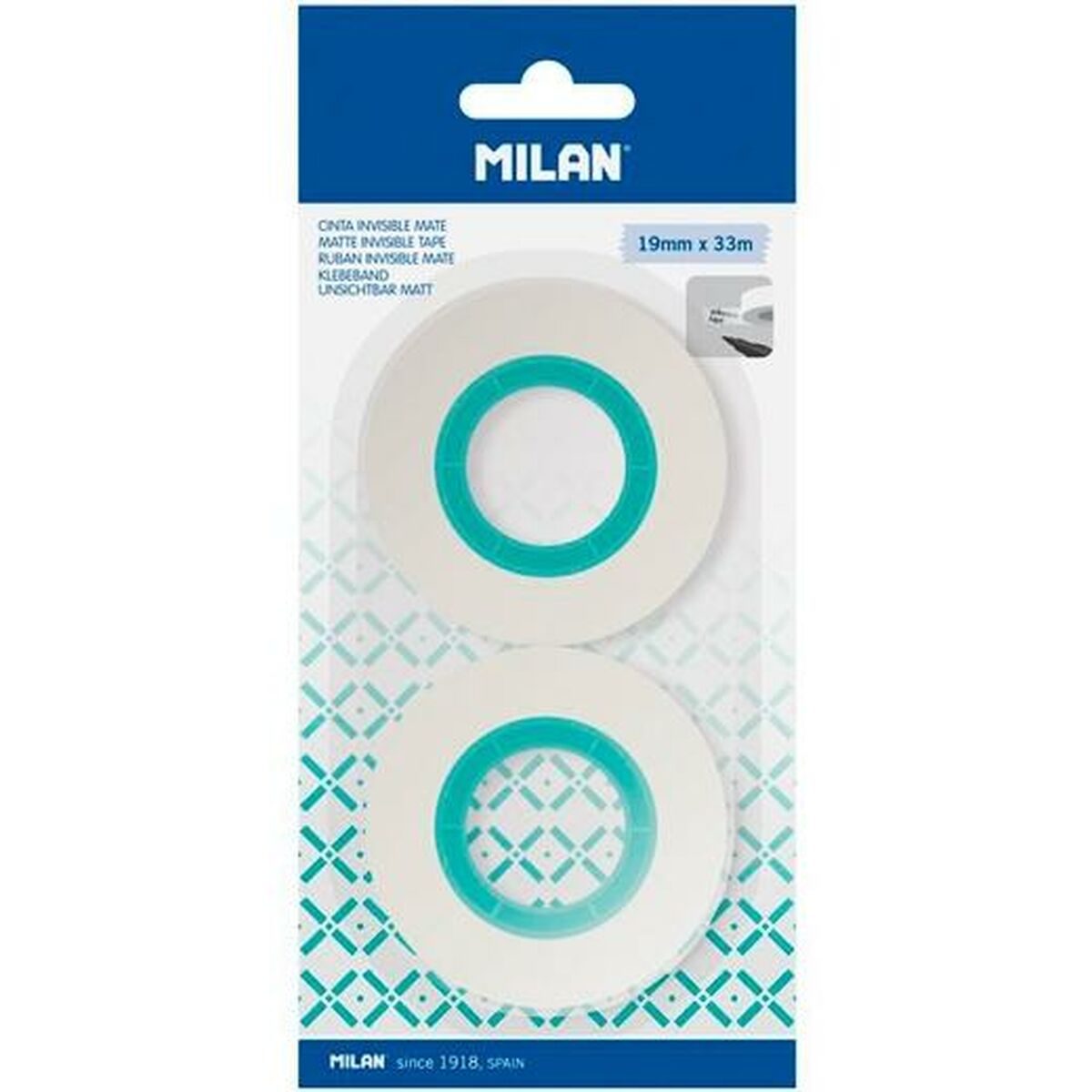 Set med självhäftande tejp Milan Transparent 19 mm x 33 m 2 Delar (12 antal)-Kontor och Kontorsmaterial, Kontorsmaterial-Milan-peaceofhome.se