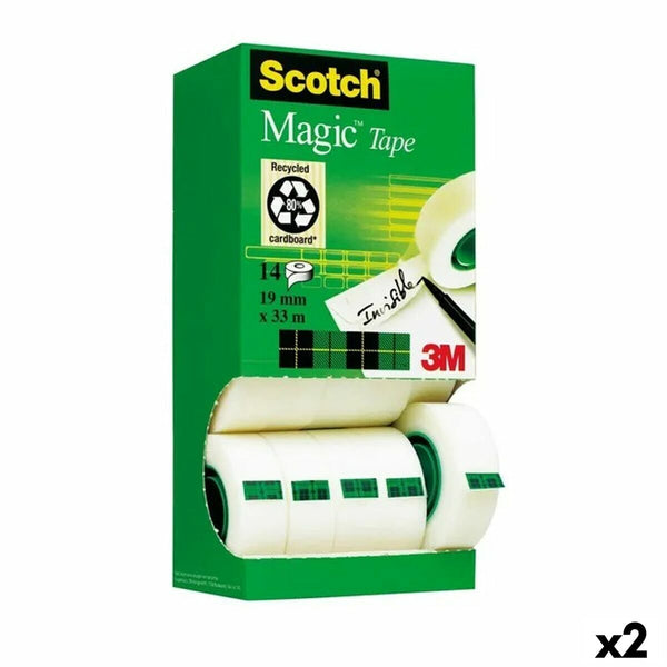 Set med självhäftande tejp Scotch Invisible Magic 14 Delar 19 mm x 33 m (2 antal)-Kontor och Kontorsmaterial, Kontorsmaterial-Scotch-peaceofhome.se