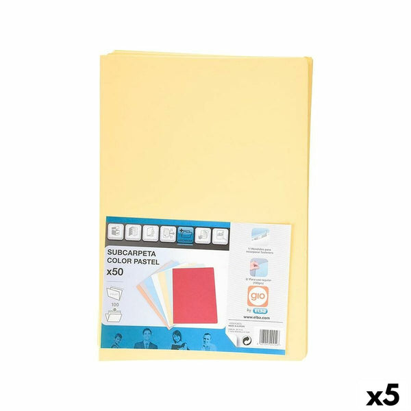 Set med undermappar Elba Gul A4 50 Delar (5 antal)-Kontor och Kontorsmaterial, Kontorsmaterial-Elba-peaceofhome.se