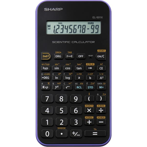 Sharp Education, EL501XBVL, teknisk gymnasieräknare med enradig display, 131 funktioner, svart/violett-Kalkylatorer-Klevrings Sverige-peaceofhome.se
