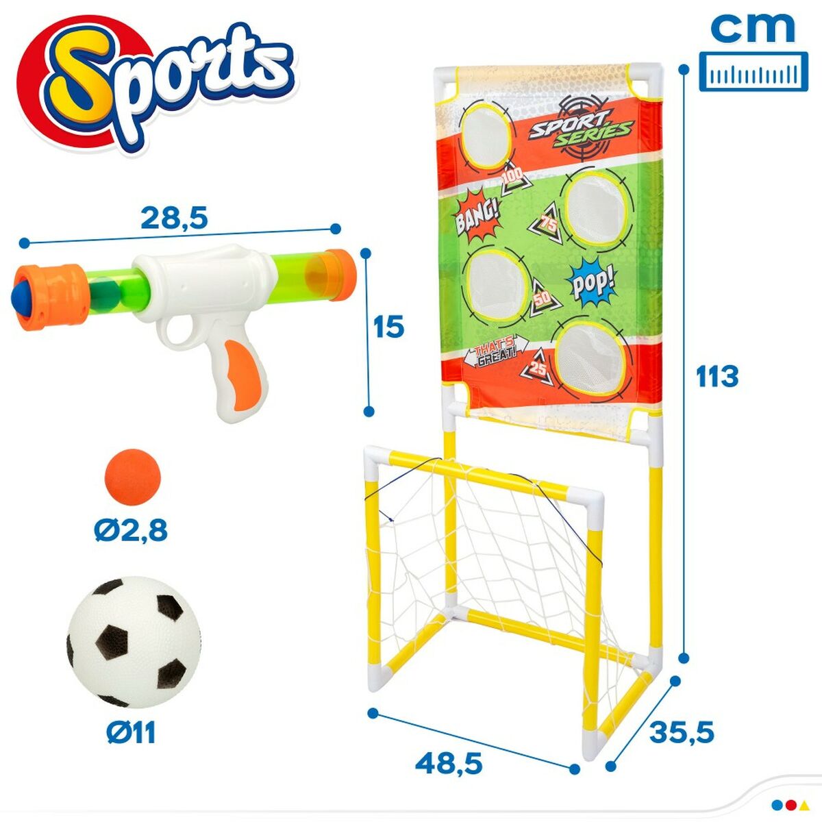 Siktningsspel Colorbaby måltavla Fotbollsmål 48,5 x 113 x 35,5 cm (2 antal)-Leksaker och spel, Sport och utomhus-Colorbaby-peaceofhome.se