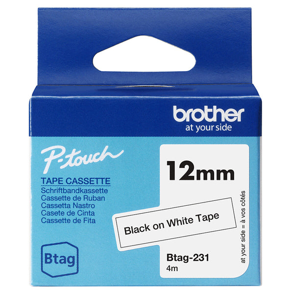 Självhäftande band Brother BTAG-231 Svart/Vit-Kontor och Kontorsmaterial, Kontorsmaterial-Brother-peaceofhome.se