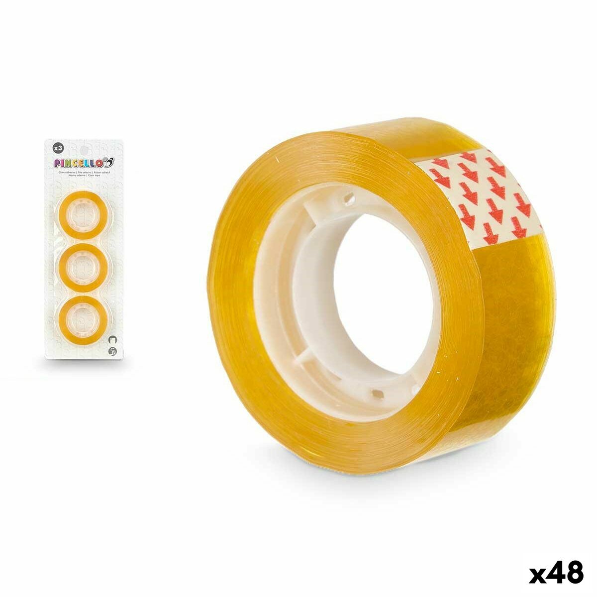 Självhäftande band Pincello 618 618 Gul 8,5 x 23 x 2 cm 2,7 x 40 x 1,8 cm Set 3 Delar (48 antal)-Kontor och Kontorsmaterial, Kontorsmaterial-Pincello-peaceofhome.se