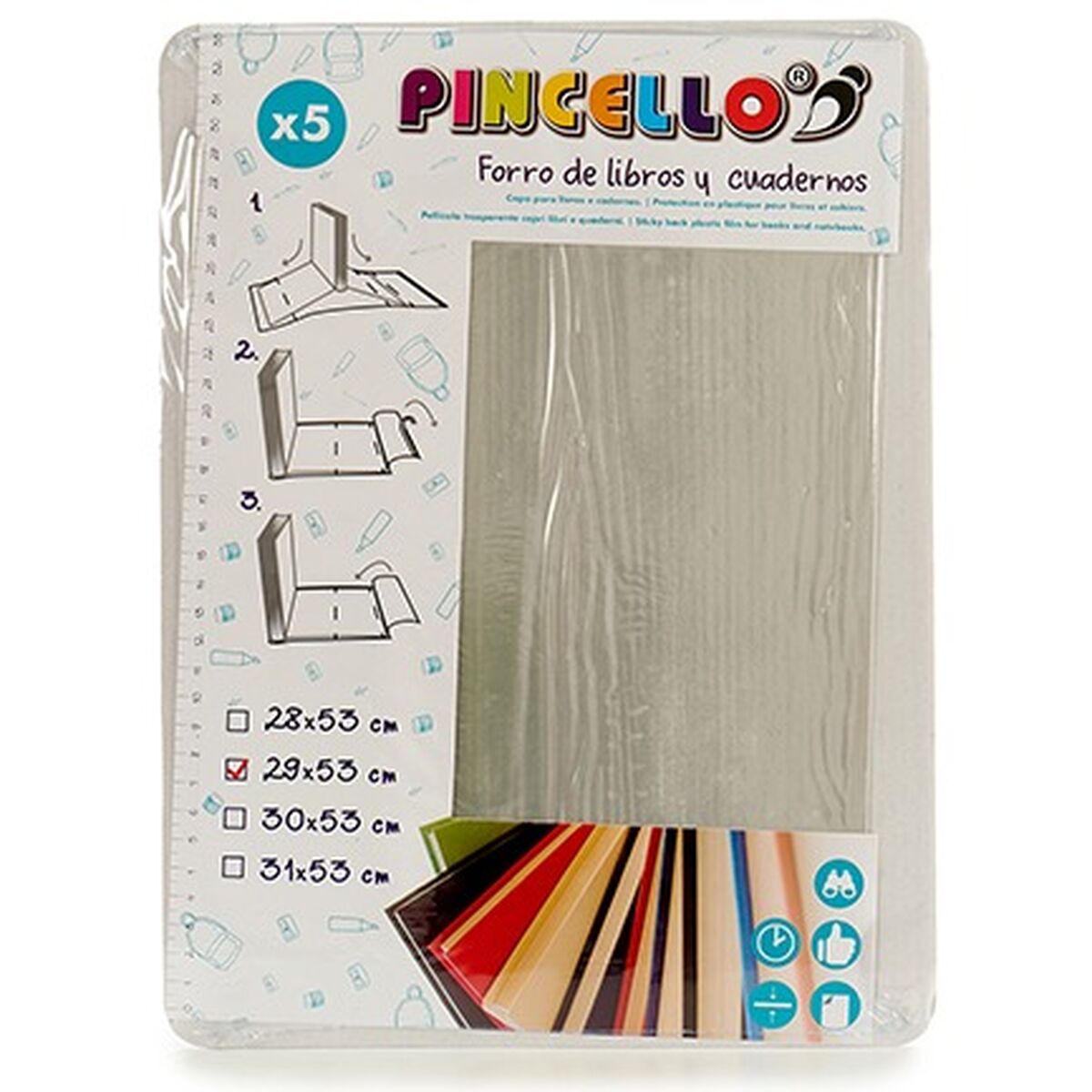 Självhäftande bokomslag Pincello 1805002 1805002 Genomskinligt Plast 29 x 0,4 x 53 cm (36 antal)-Kontor och Kontorsmaterial, Skol- och utbildningsmaterial-Pincello-peaceofhome.se