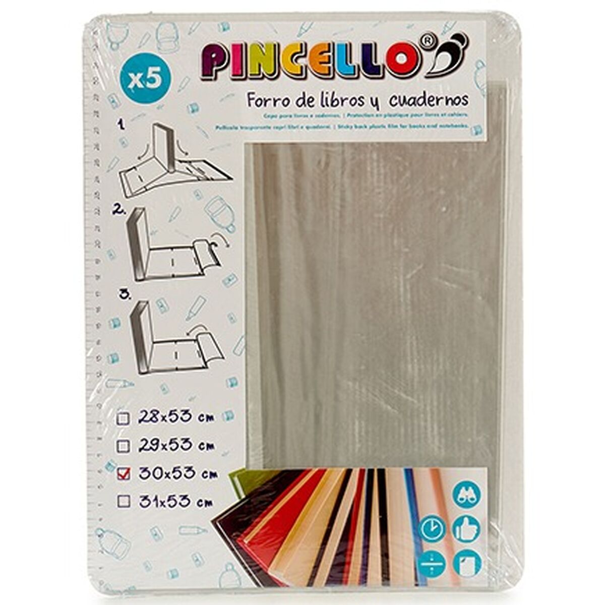 Självhäftande bokomslag Pincello 1805003 1805003 Genomskinligt Plast 30 x 0,5 x 53 cm (36 antal)-Kontor och Kontorsmaterial, Skol- och utbildningsmaterial-Pincello-peaceofhome.se