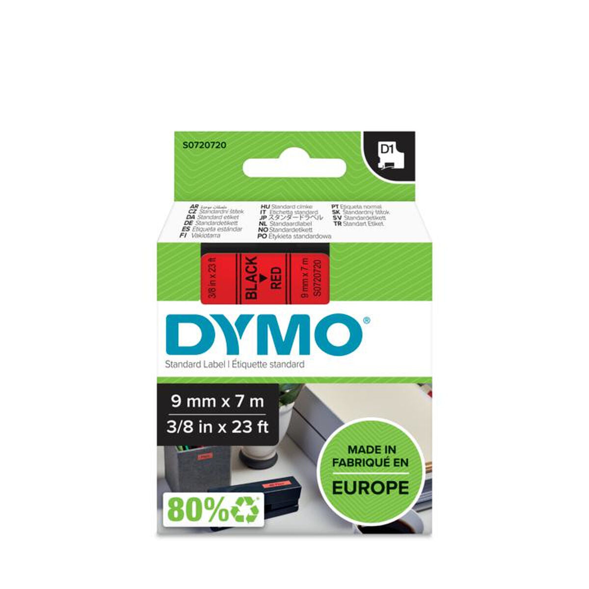 Självhäftande etiketter Dymo 9 mm x 7 m-Kontor och Kontorsmaterial, Kontorselektronik-Dymo-peaceofhome.se