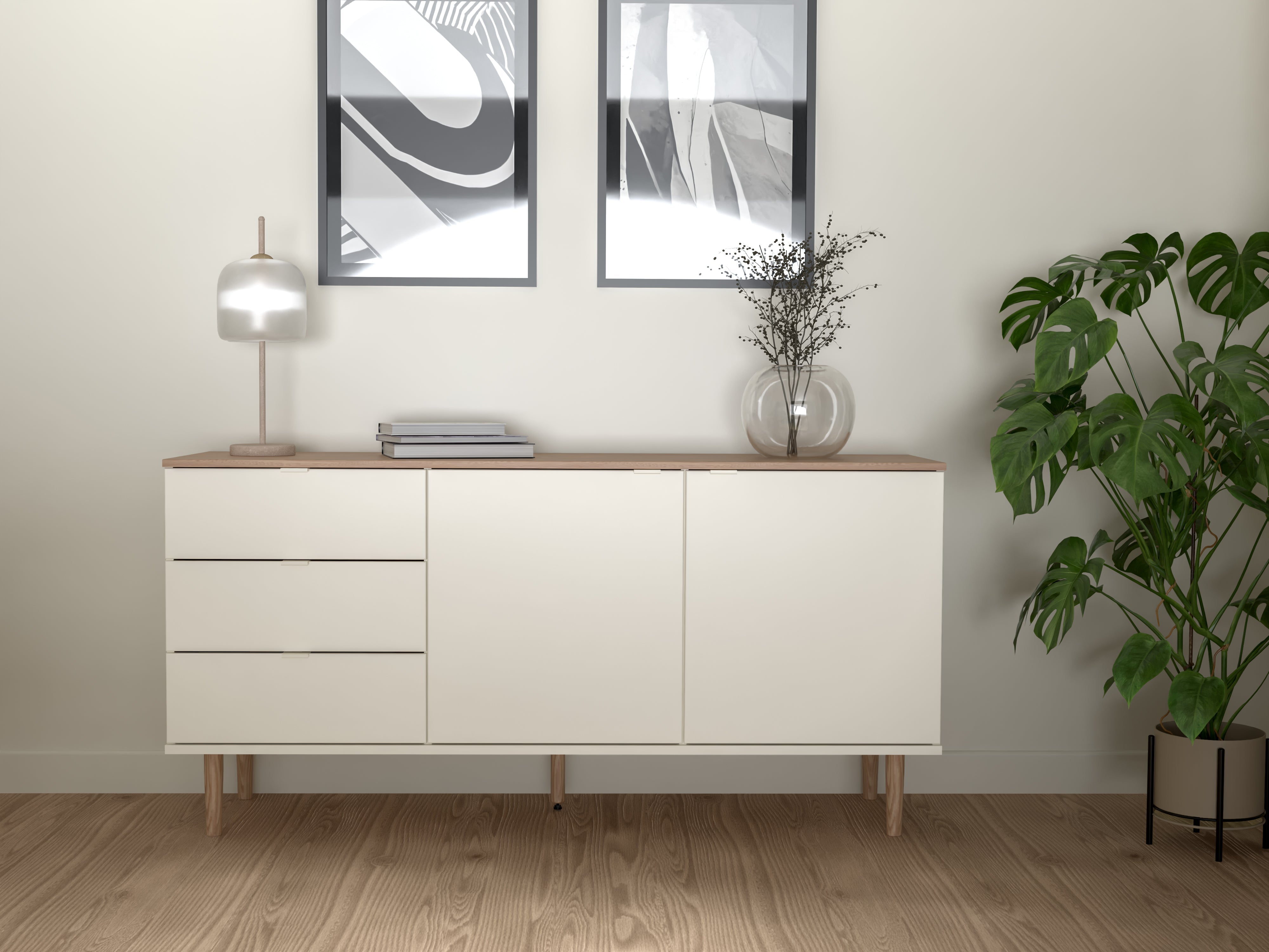 Skagen Sideboard 3 lådor, 2 dörrar-Förvaringsmöbler-Tenzo-peaceofhome.se