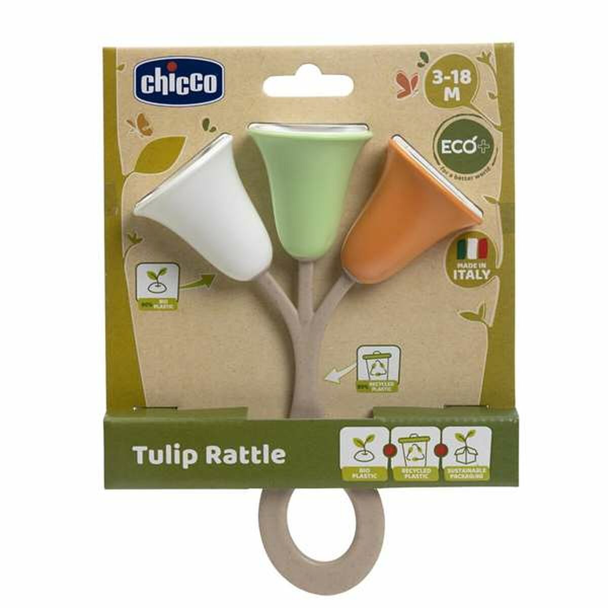 Skallra Chicco Tulip Eco Multicolour-Bebis, Leksaker för småbarn-Chicco-peaceofhome.se