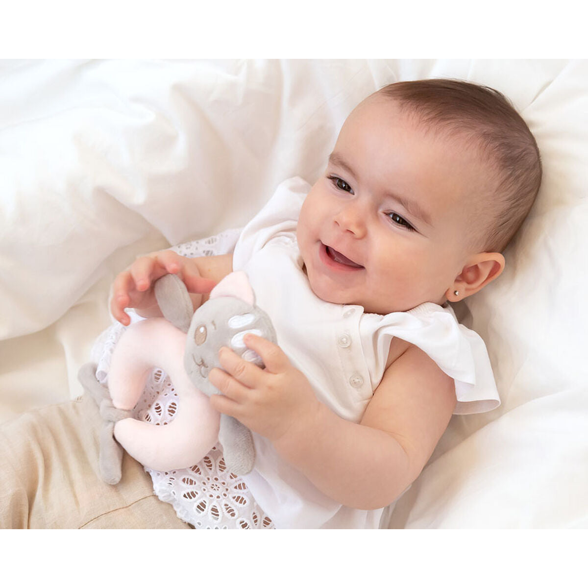 Skallra Katt 16 cm Rosa-Bebis, Leksaker för småbarn-BigBuy Kids-peaceofhome.se