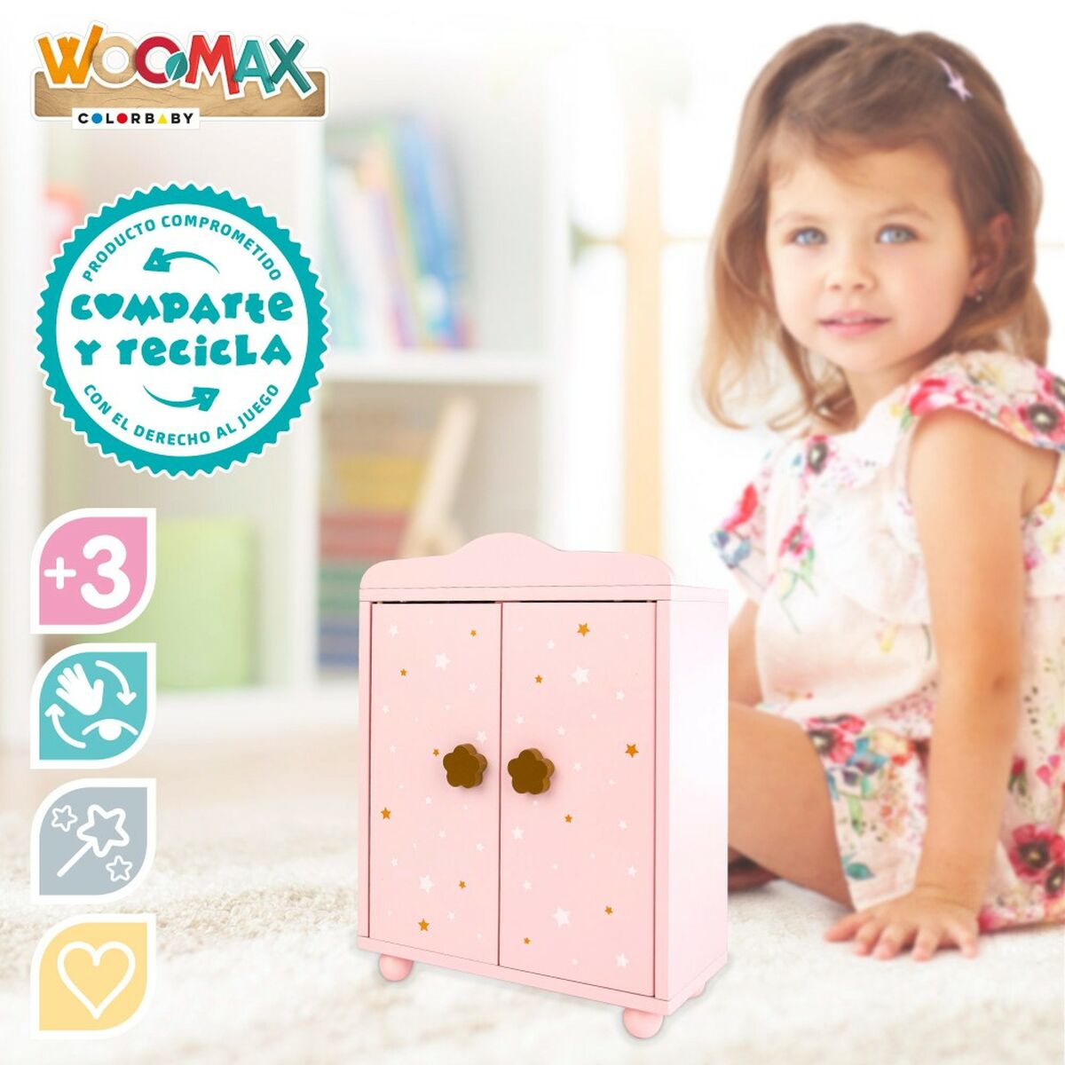 Skåp Woomax Dockor Rosa-Leksaker och spel, Dockor och tillbehör-Woomax-peaceofhome.se
