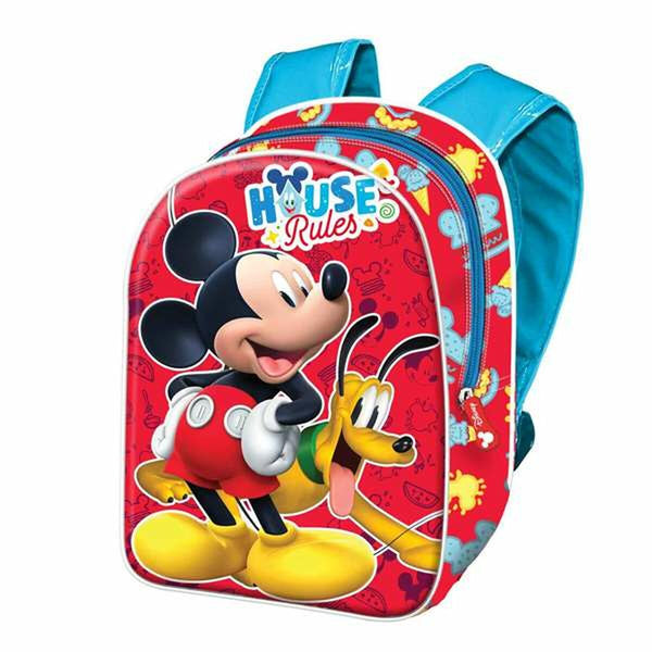 Skolryggsäck 3D Mickey Mouse Rules 25 x 20 x 9 cm-Kontor och Kontorsmaterial, Skol- och utbildningsmaterial-Mickey Mouse-peaceofhome.se