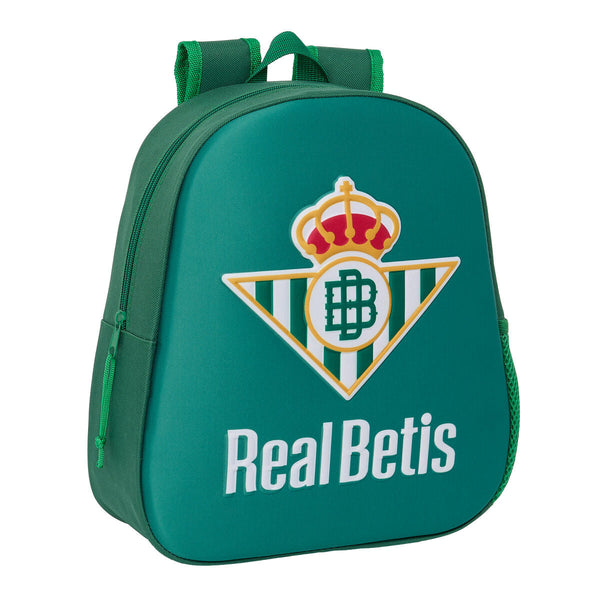 Skolryggsäck 3D Real Betis Balompié Grön 27 x 33 x 10 cm-Kontor och Kontorsmaterial, Skol- och utbildningsmaterial-Real Betis Balompié-peaceofhome.se