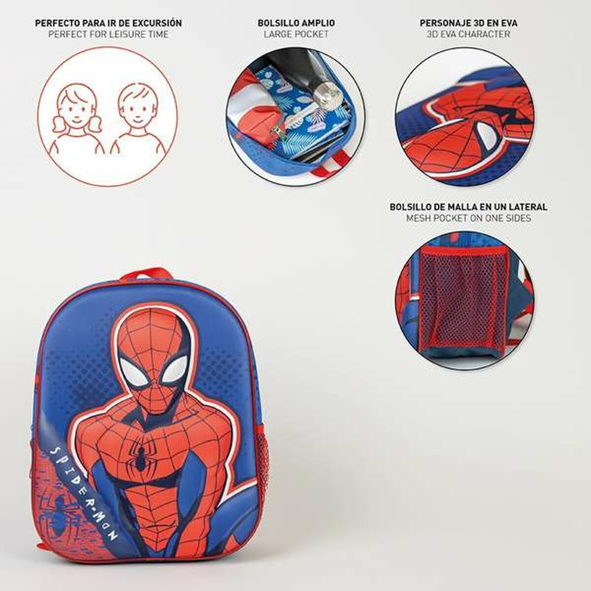Skolryggsäck 3D Spider-Man-Kontor och Kontorsmaterial, Skol- och utbildningsmaterial-Spider-Man-peaceofhome.se