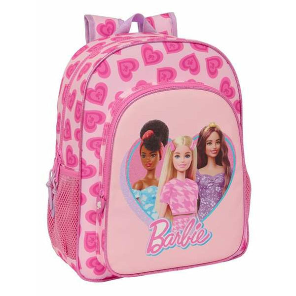 Skolryggsäck Barbie Love Rosa 32 x 38 x 12 cm-Kontor och Kontorsmaterial, Skol- och utbildningsmaterial-Barbie-peaceofhome.se