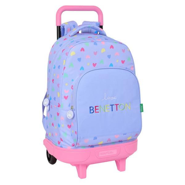 Skolryggsäck Benetton Lila Lila 33 x 45 x 22 cm-Kontor och Kontorsmaterial, Skol- och utbildningsmaterial-Benetton-peaceofhome.se