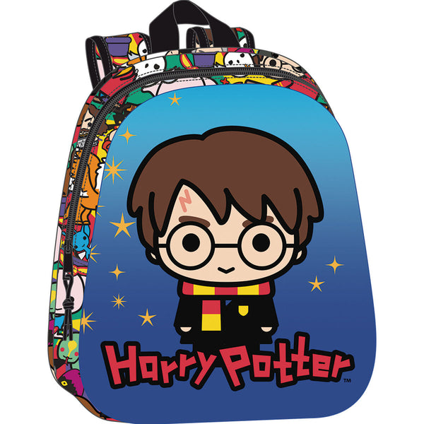 Skolryggsäck Harry Potter Blå Multicolour 27 x 33 x 10 cm-Kontor och Kontorsmaterial, Skol- och utbildningsmaterial-Harry Potter-peaceofhome.se